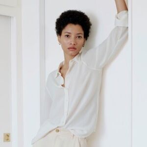 Everlane washable clean silk relaxed shirt